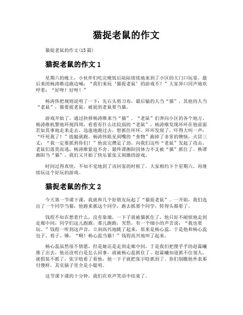 猫捉老鼠的作文