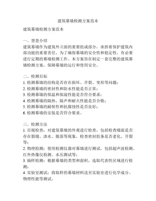建筑幕墙检测方案范本