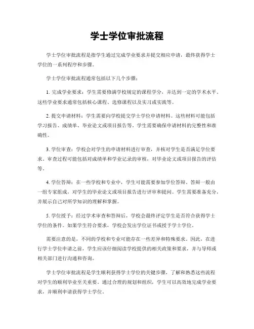 学士学位审批流程