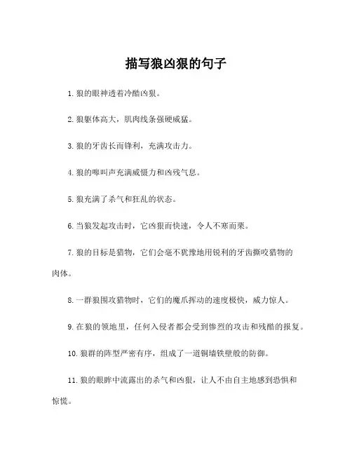 描写狼凶狠的句子