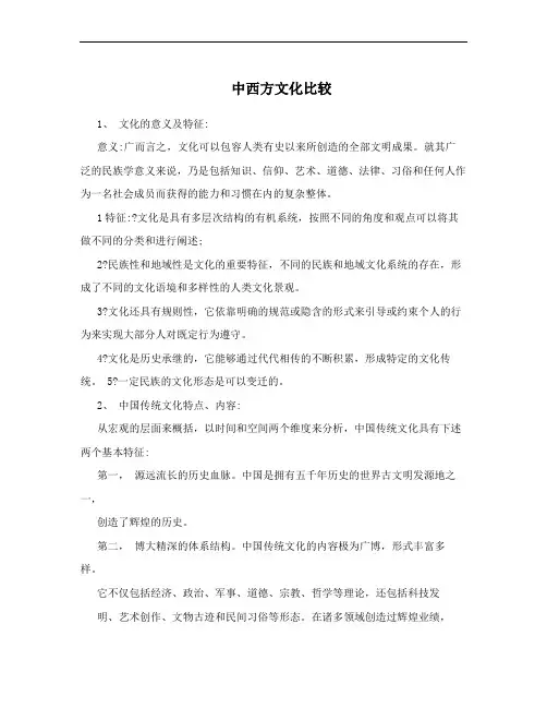 中西方文化比较