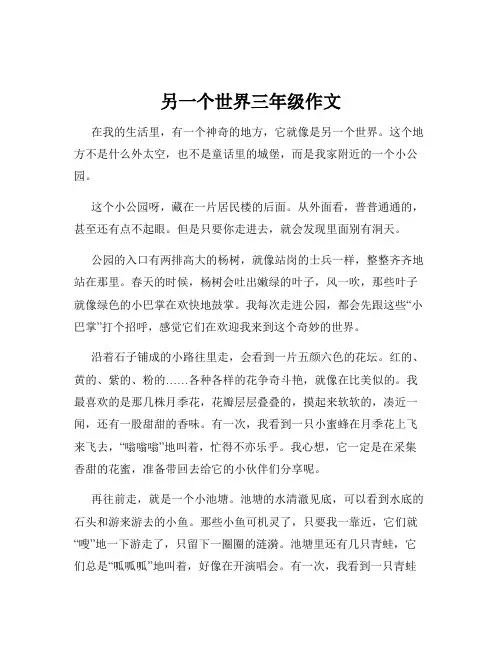 另一个世界三年级作文