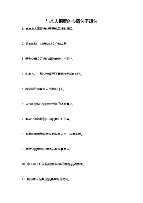 与亲人相聚的心情句子短句