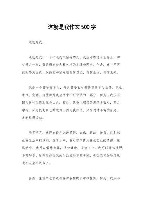 这就是我作文500字