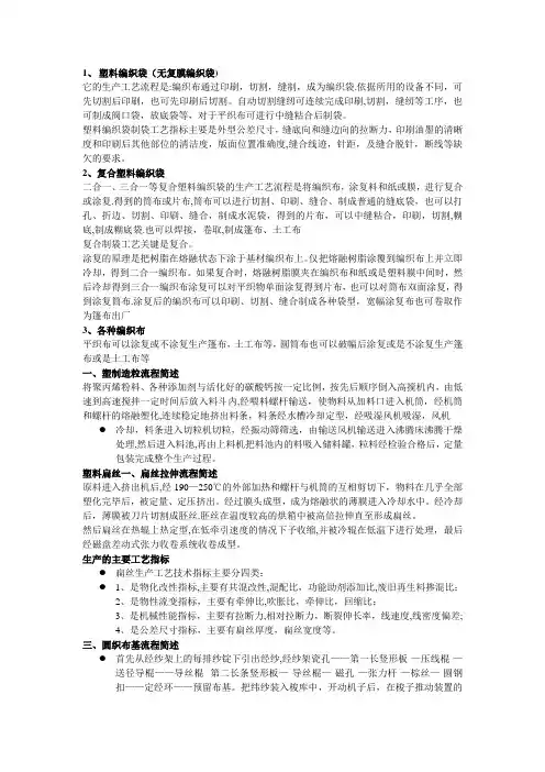编织袋生产工艺流程
