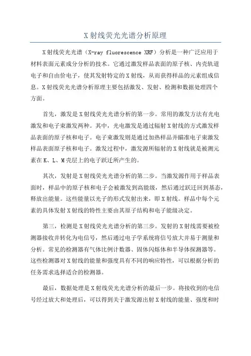 X射线荧光光谱分析原理
