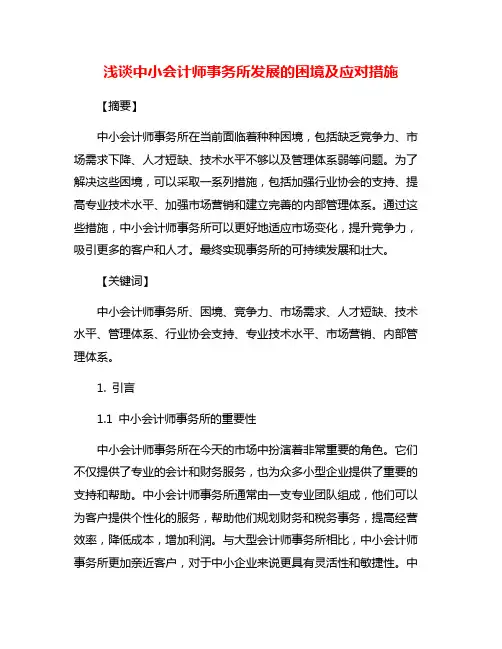 浅谈中小会计师事务所发展的困境及应对措施