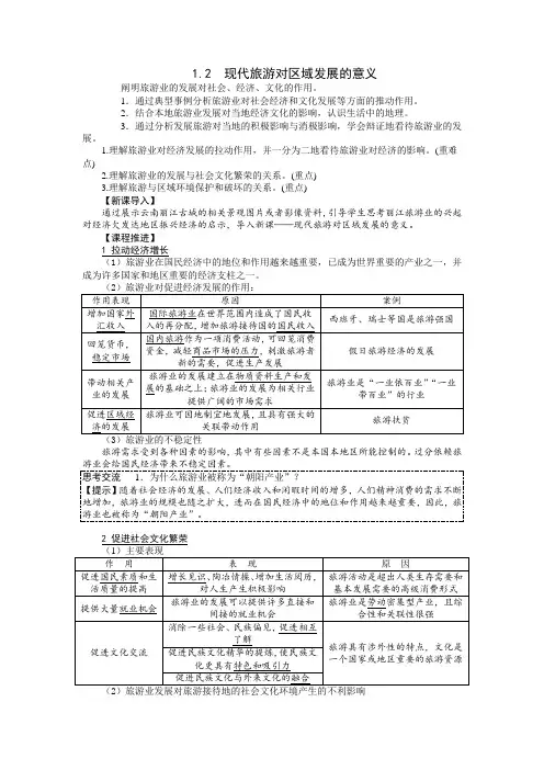 人教版高中地理选修3《第一章 现代旅游及其作用 第二节 现代旅游对区域发展的意义》_9