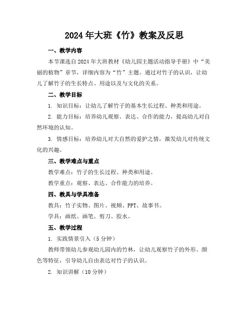 2024年大班《竹》教案及反思