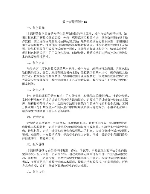 数控铣课程设计zip