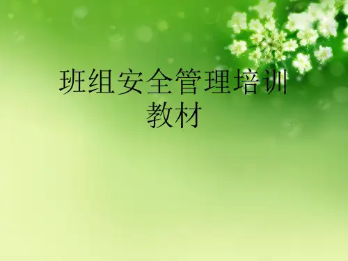 班组安全管理培训教材优秀课件