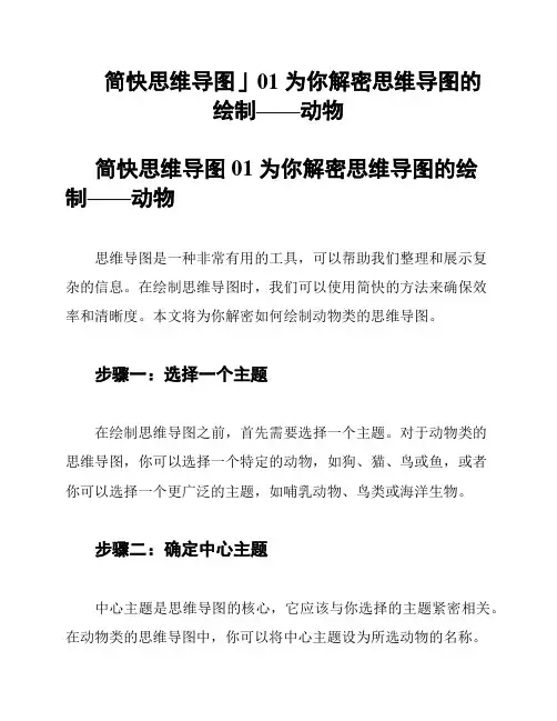 「简快思维导图」01 为你解密思维导图的绘制——动物