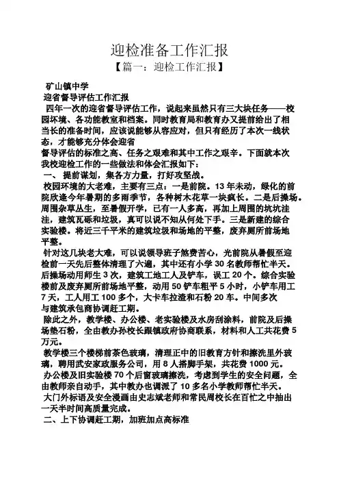 迎检准备工作汇报