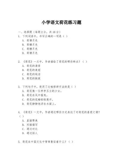 小学语文荷花练习题