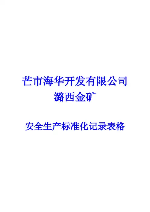 露天矿山安全标准化记录表格