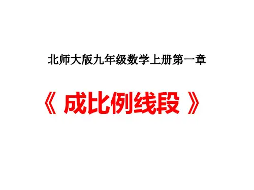 北师大版九年级数学上册第一章《成比例线段》
