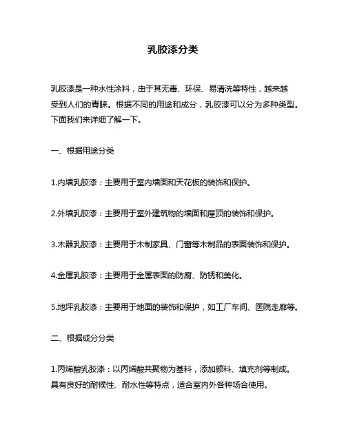 乳胶漆分类问题回答