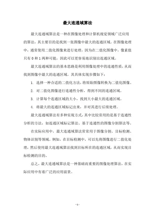 最大连通域算法
