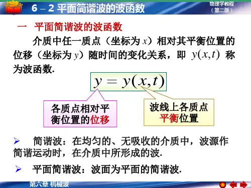 大学物理平面简谐波的波函数