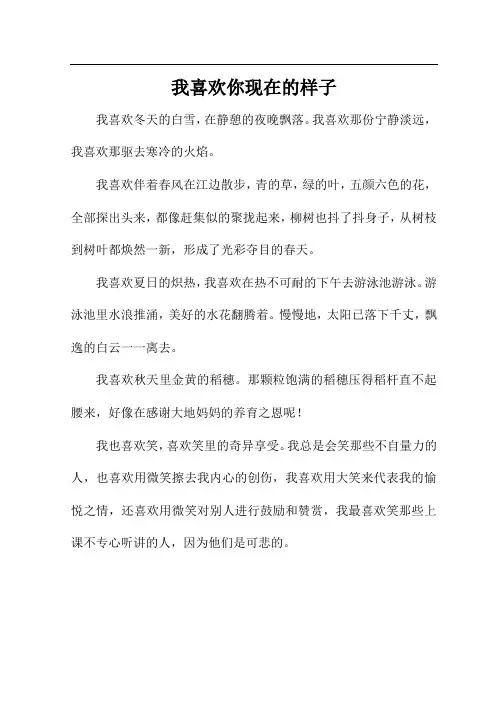 我喜欢你现在的样子作文800字