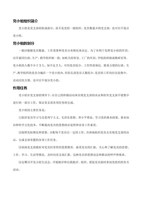党小组职责