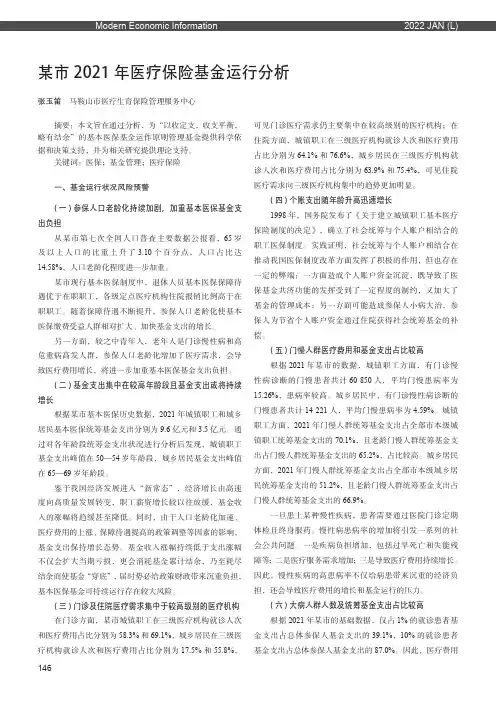 某市2021 年医疗保险基金运行分析