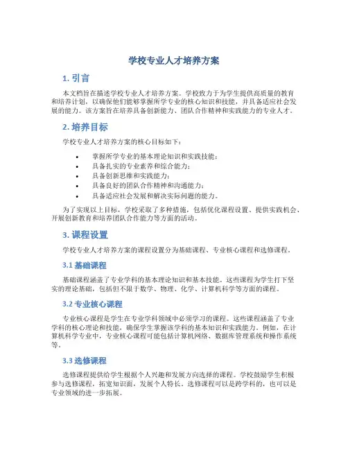 学校专业人才培养方案
