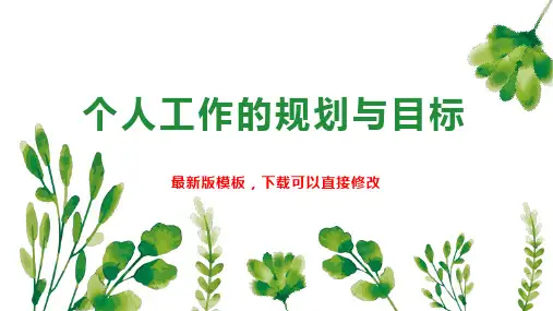 个人工作的规划与目标PPT模板下载