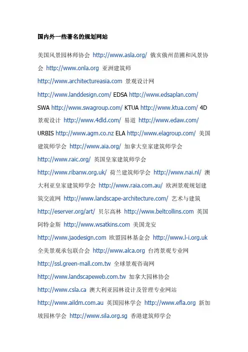国内外一些著名的规划网站