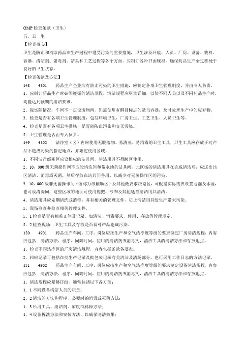 GMP检查条款