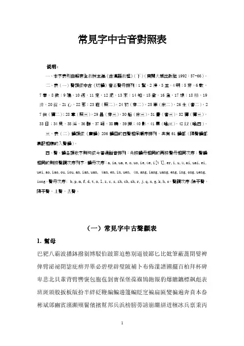常见字中古音对照表