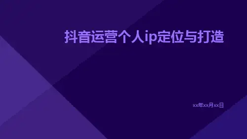 抖音运营个人IP定位与打造ppt