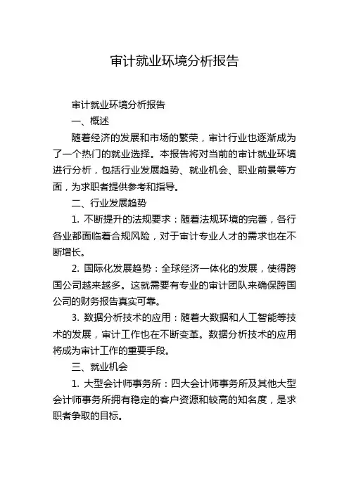 审计就业环境分析报告