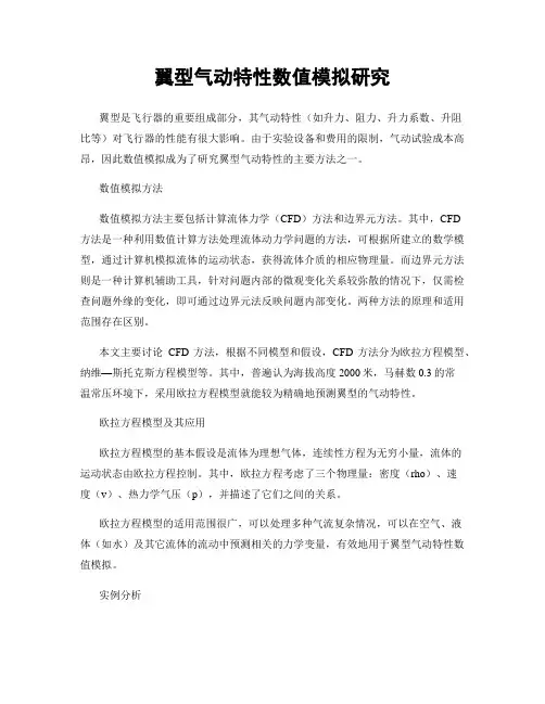 翼型气动特性数值模拟研究