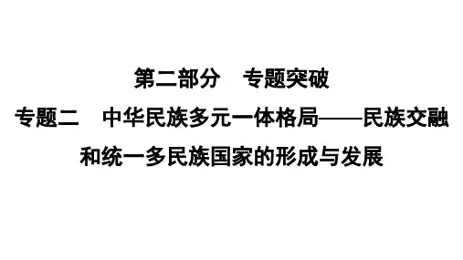 专题2 中华民族多元一体格局——民族交融