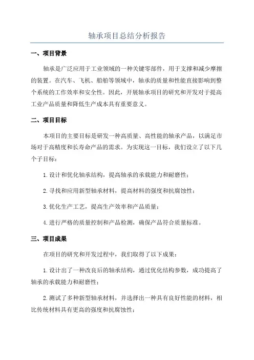 轴承项目总结分析报告