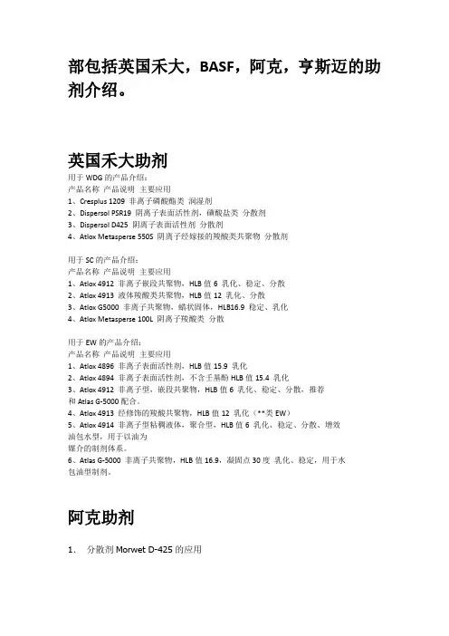 农药助剂的介绍