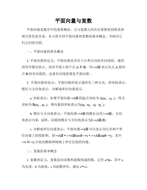 平面向量与复数