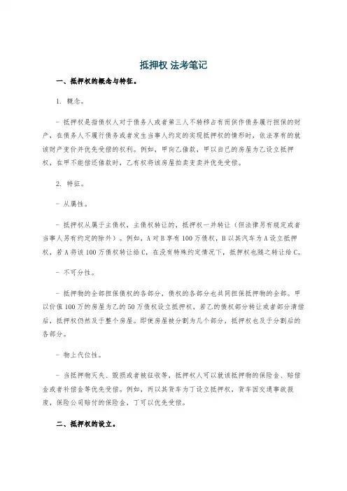 抵押权 法考笔记
