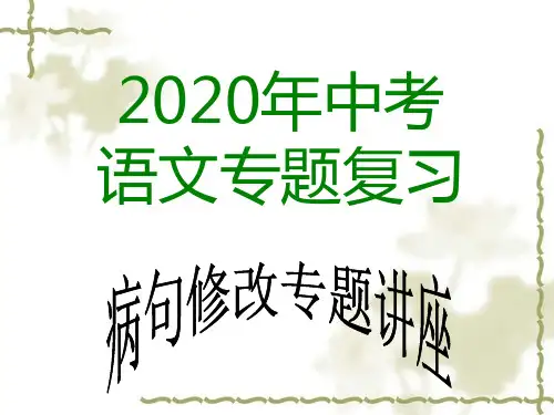 2020年中考之病句修改专题 课件(53张ppt)