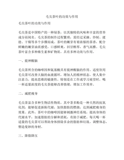 毛尖茶叶的功效与作用