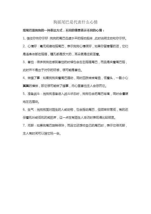 狗摇尾巴是代表什么心情
