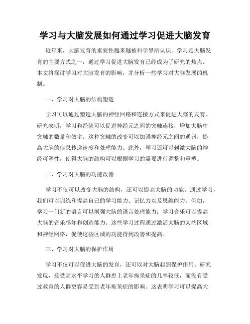 学习与大脑发展如何通过学习促进大脑发育