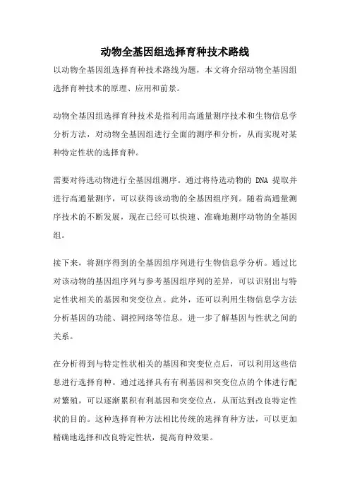 动物全基因组选择育种技术路线