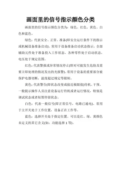 画面里的信号指示颜色分类