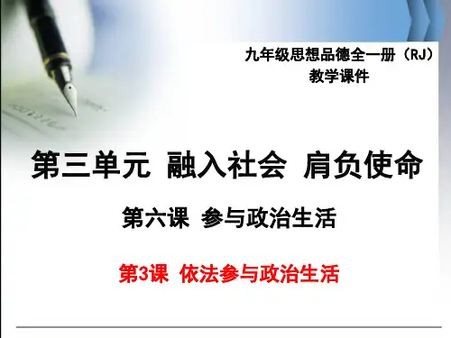 最新人教版九年级思想品德全一册《依法参与政治生活》ppt公开课优质教学课件