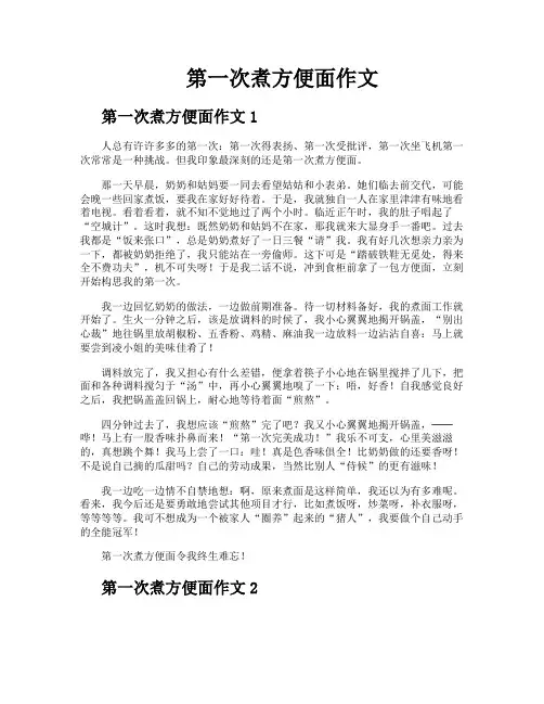第一次煮方便面作文