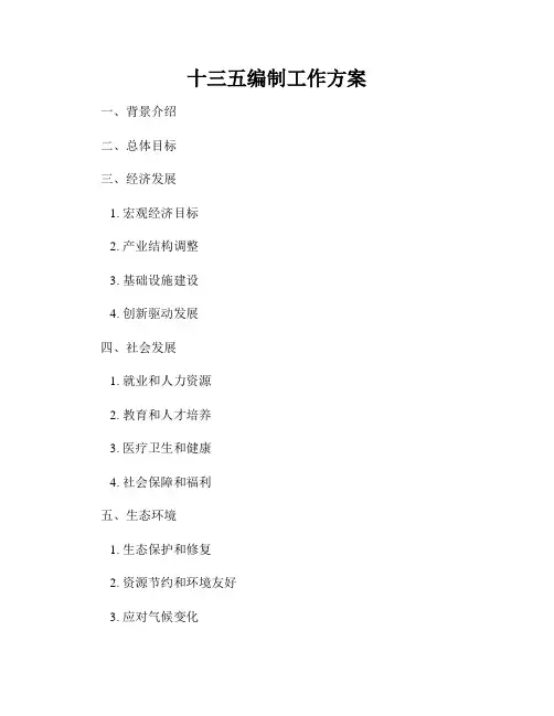 十三五编制工作方案