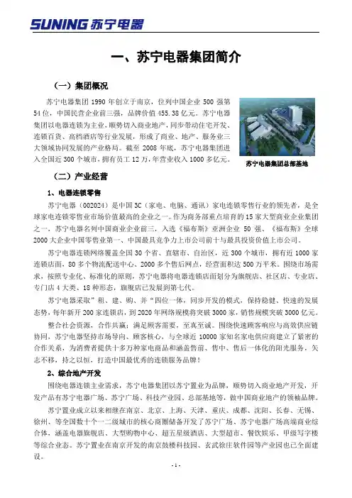 苏宁电器集团简介.