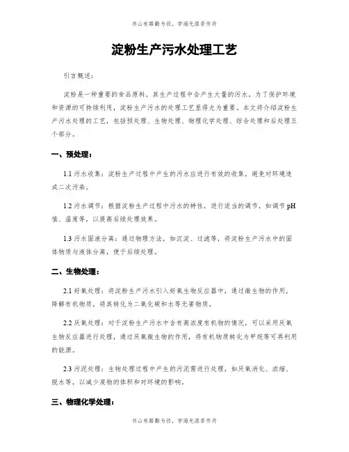 淀粉生产污水处理工艺